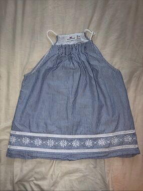 Vineyard Vines Blue & White Striped Halter Top